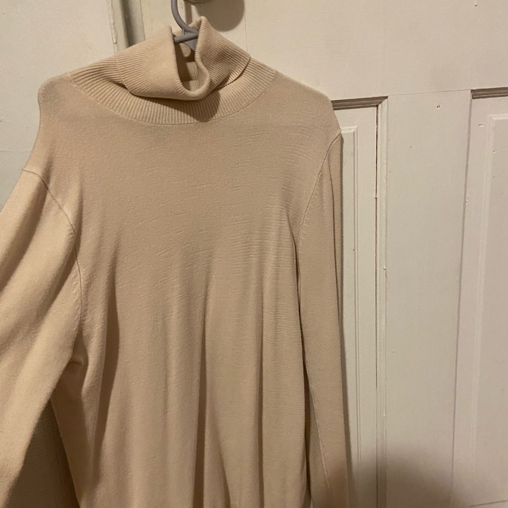 beige turtleneck top
